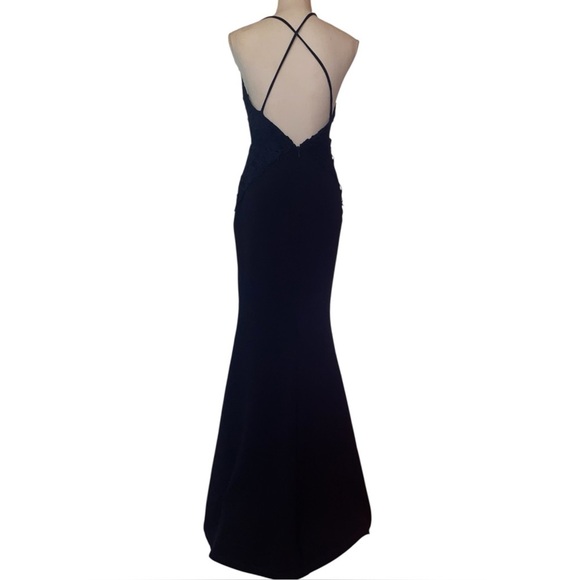 Lulus Maxi Formal Dress Mermaid Silhouette/in Navy Blue Size Small - Picture 2 of 8